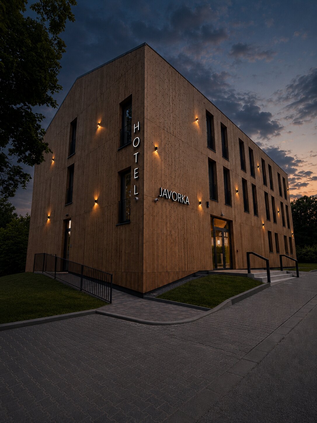Hôtel Javorka dans la lumière du soir